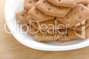 Brown cookies on plate