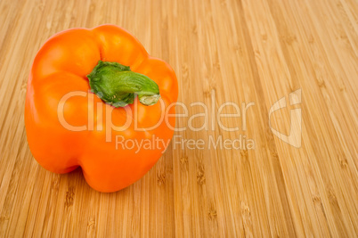 Orange Bell Pepper on Cutting Board