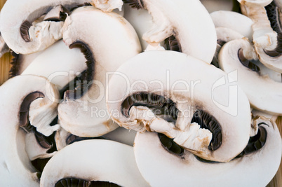 Group of Sliced Mushrooms