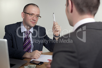 Businessman explaining