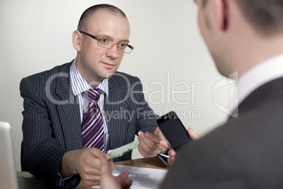 Businessman explaining