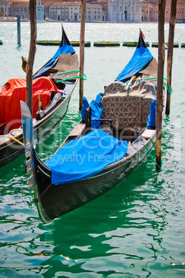 Gondolas in Venice canal