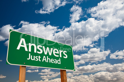 Answers Green Road Sign