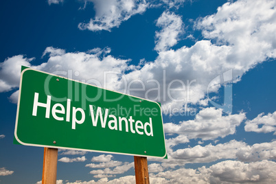 Help Wanted Green Road Sign
