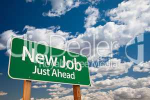 New Job Green Road Sign