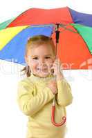 Cute child with colorful umbrella