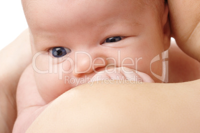 Newborn in mother's hands