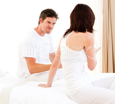 Frustrated couple having an argument