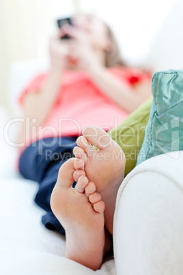 Focus on woman's feet