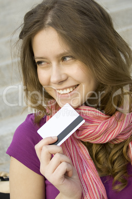 Plastic card for purchases
