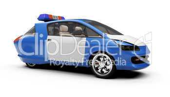 Future concept of police car isolated view