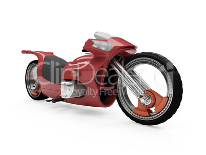 Future red bike isolated view