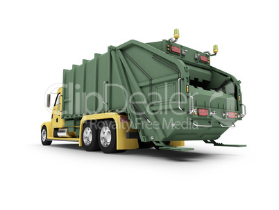 trash dump car on white background