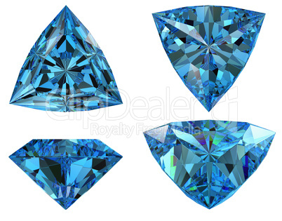 triangle shape blue diamond isolated