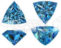 triangle shape blue diamond isolated