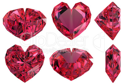 Heart shape gem isolated