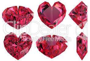 Heart shape gem isolated