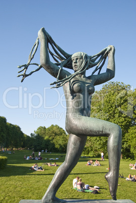 Sculpture Detail in a Park of Oslo, Norway