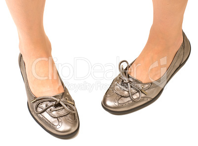 Woman in flat shoes