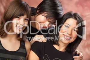 Attractive Multiethnic Mother and Daughters Portrait