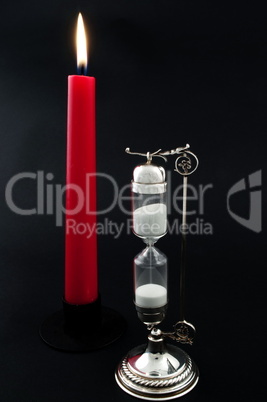Hourglass red light candle