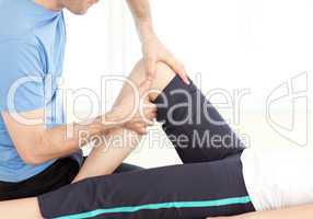 Close-up of a handsome man doing a massage