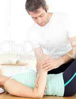 Cheerful woman having a massage