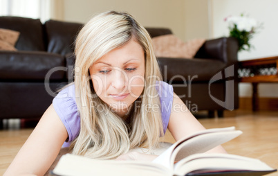 Beautiful woman reading a book