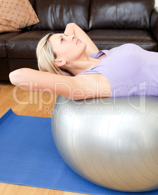 Relaxed woman doing exercice