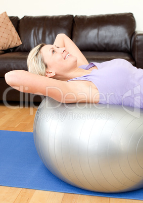 Calm woman doing exercice