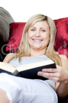 Cute woman holding a book