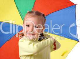 Cute child with colorful umbrella