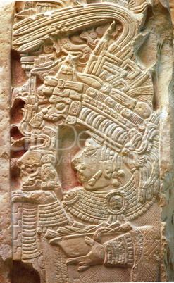 Relief in ruins of Yachilan Mexico