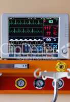 Diagnostic instrument displaying pulse, blood-pressure and other informations