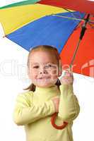 Cute child with colorful umbrella