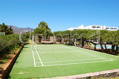 Volleyball game site at luxury hotel, Crete, Greece