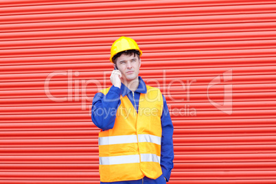 Attractive male engineer standing