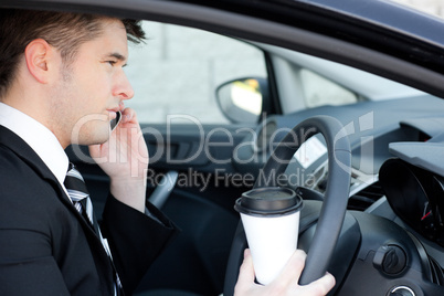 Charismatic businessman talking on the phone