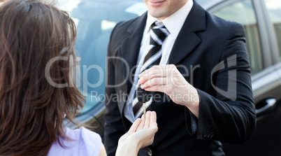 Attractive businessman meeting his colleague