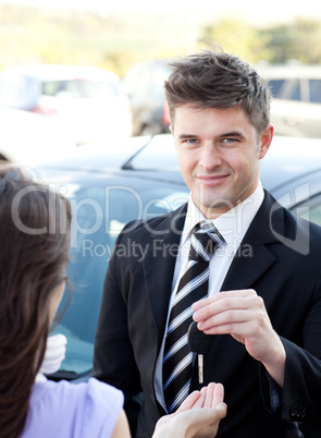 Confident businessman meeting his colleague