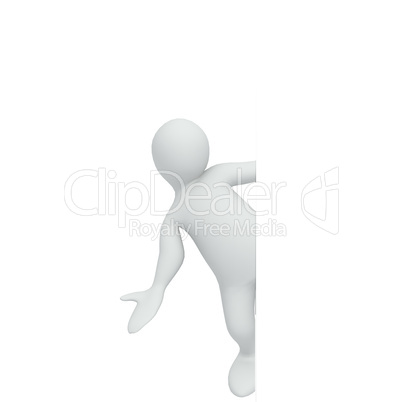 Animation of a white man hiding