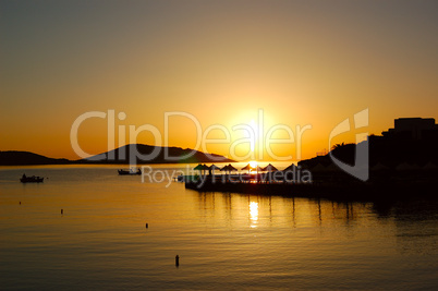 Sunrise at luxury resort, Crete, Greece