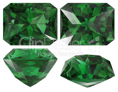 Emerald cut isolated