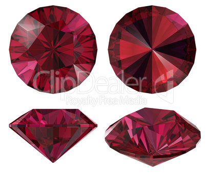 Diamond red star isolated