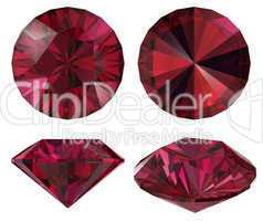 Diamond red star isolated