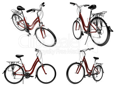 Collage of isolated bike