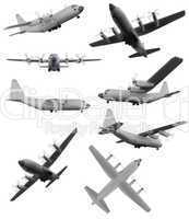 Collage of isolated aircraft