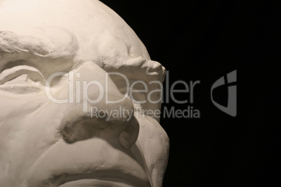 Plaster statue man's head