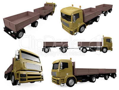 Collage of isolated truck