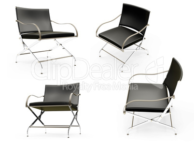 Collage of isolated armchairs